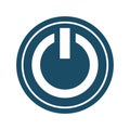 High quality dark blue flat power button icon