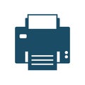 High quality dark blue flat printer icon Royalty Free Stock Photo