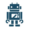 High quality dark blue flat robot icon