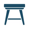 High quality dark blue flat stool icon