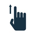 High quality dark blue flat swipe hand gesture icon