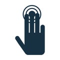 High quality dark blue flat swipe hand gesture icon