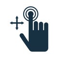 High quality dark blue flat swipe hand gesture icon