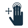 High quality dark blue flat swipe hand gesture icon