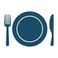 High quality dark blue flat table service icon