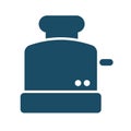 High quality dark blue flat toaster icon