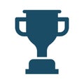 High quality dark blue flat trophy, award, prize icon