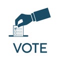 High quality dark blue flat voting for presidential election icon