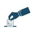 High quality dark blue flat voting for presidential election icon