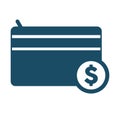 High quality dark blue flat wallet icon