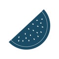 High quality dark blue flat watermelon icon