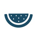 High quality dark blue flat watermelon slice icon