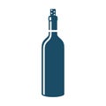 High quality dark blue flat wine bottle icon