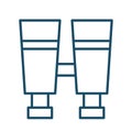 High quality dark blue outlined binocular icon