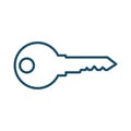 High quality dark blue outlined door key icon Royalty Free Stock Photo