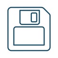 High quality dark blue outlined floppy disk icon Royalty Free Stock Photo