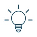 High quality dark blue outlined light bulb light icon