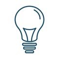 High quality dark blue outlined light bulb, idea icon