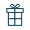 High quality dark blue present, gift icon Royalty Free Stock Photo