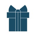 High quality dark blue present, gift icon Royalty Free Stock Photo