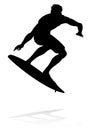 Surfer Silhouette Royalty Free Stock Photo