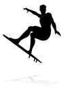 Surfer Silhouette Royalty Free Stock Photo