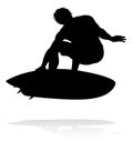 Surfer Silhouette Royalty Free Stock Photo