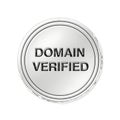 High quality domain verified badge graphic for digital trust and security Royalty Free Stock Photo