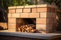 high-quality firebrick used in a fireplace construction