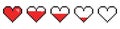 High quality flat 8 bit game heart, life bar icon