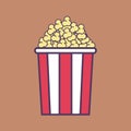 A High Quality Flat Vector Illustration Of A Popcorn Bucket