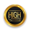 High Quality Golden Medal Icon Seal Sign on White Back Royalty Free Stock Photo