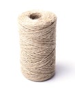 High-quality handmade coil made of natural hemp rope, isolated on a white background Royalty Free Stock Photo