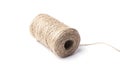 High-quality handmade coil made of natural hemp rope, isolated on a white background Royalty Free Stock Photo