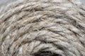 High-quality handmade coil made of natural hemp rope, isolated on a white background Royalty Free Stock Photo