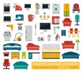 High quality icons of home appliances and furniture