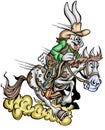 High quality Illustration of bunny rabbit cowboy mascot, cover, background, wallpaper