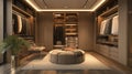 a chic wardrobe with simple lines and neutral tones, minimalist design for a contemporary home decor