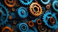 collaboration of gears and cogs symbolizing teamwork strategy, featured on a concept banner Royalty Free Stock Photo