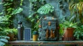 eco-friendly travel set complete with a chic bag made of recycled materials, a solar panel, and a reusable water bottle