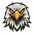 A stylized fierce eagle head vector illustration with golden eyes and beak, showing strength and determination Royalty Free Stock Photo