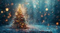 festive holiday background featuring a decorated christmas tree adorned with colorful ornaments and lights Royalty Free Stock Photo