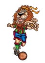 High quality Illustration of lion football player mascot, cover, background, wallpaper