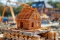 High quality image of brick house construction project for the construction industry Royalty Free Stock Photo