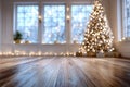 Empty Defocused Christmas Room Background Royalty Free Stock Photo
