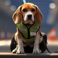 Energetic Beagle Sniffer Dog at Work Royalty Free Stock Photo