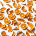 Dried Orange Peel, Curly and Isolated on White Background Royalty Free Stock Photo