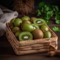 fresh kiwi fruits on isolated background Royalty Free Stock Photo