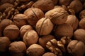 Close-up of organic walnuts and kernels Royalty Free Stock Photo