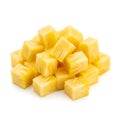 Fresh Pineapple Chunks Isolated on White Background Royalty Free Stock Photo